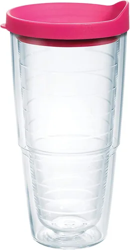 Miniatura 17 de Taza de viaje Tervis de doble pared transparente y colorida con tapa fabricada en Estados Unidos mantiene las bebidas frías y calientes, 24 onzas