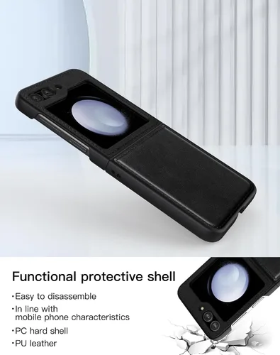Miniatura 3 de Foluu para Samsung Galaxy Z Flip 5 5G Funda, Funda de Cuero, Cuero PU + Carcasa Rígida de PC Ultra Delgada Slim Duradera Funda Protectora