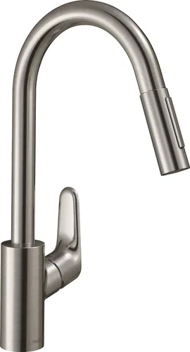 Miniatura 14 de Hansgrohe Metropol - Grifo de cocina para baño individual empotrado con palanca, color negro mate 240 con rociador extraíble y rango giratorio