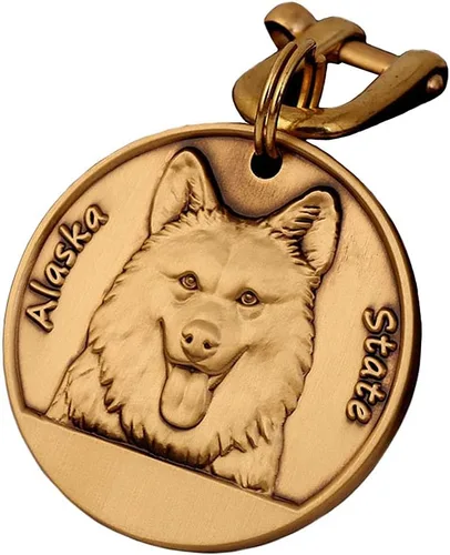 Miniatura 25 de Etiquetas de identificación para mascotas de cobre puro, etiquetas de nombre de perro personalizadas en relieve 3D con letras personalizadas