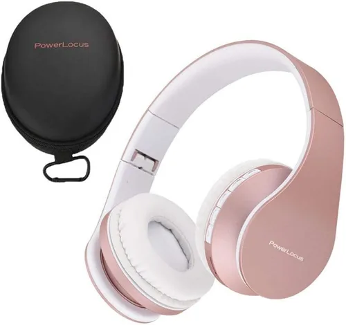 Miniatura 18 de PowerLocus - Audífonos inalámbricos Bluetooth para usar sobre las orejas, estéreo, plegables, con cable y micrófono incorporado para iPhone