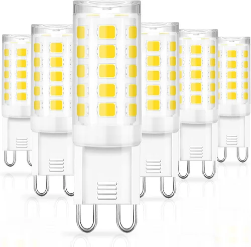 Miniatura 22 de winshine Bombilla LED G9 de 3000 K, luz blanca cálida, bombilla G9 de 4 W (equivalente a halógeno de 40 W), base de cerámica G9 bi pin con ángulo