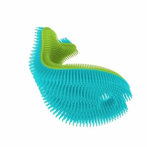 Miniatura 8 de Innobaby, esponja exfoliante de baño inteligente de silicona antimicrobiana con forma de pez., Rosa claro/ fucsia