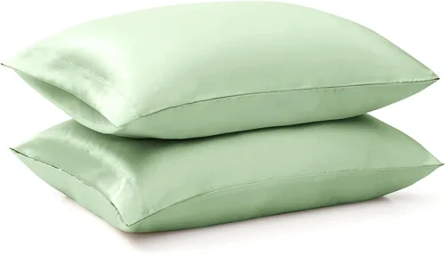 Miniatura 15 de Ersmak Juego de 2 fundas de almohada de satén estándar, ultra suaves y sedosas para cabello y piel, resistentes a las arrugas a la decoloración