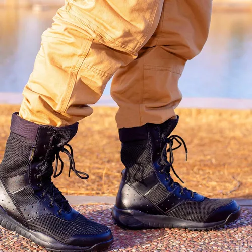 Miniatura 9 de WWOODTOMLINSON Men's LD Lightweight Combat Boots MicrofiberSuede Leather Military Tactical Boots