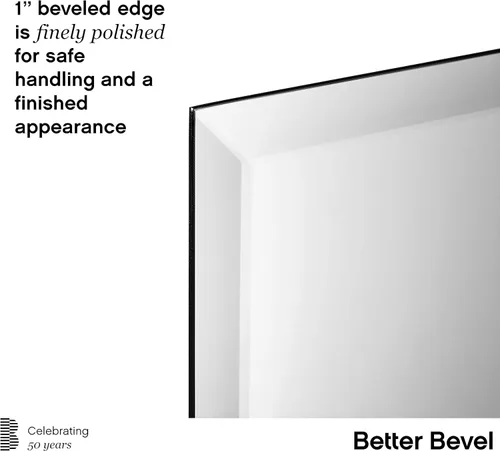 Miniatura 4 de Better Bevel - Espejo rectangular sin marco, espejo de pared de baño de 20 x 30 pulgadas con borde biselado Rectángulo - Borde biselado