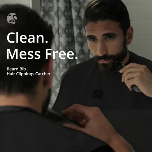 Miniatura 2 de BEARD KING Delantal con babero para barba, como se ve en Shark Tank, regalos para él, rellenos de calcetines para hombres, regalo para hombres Negro