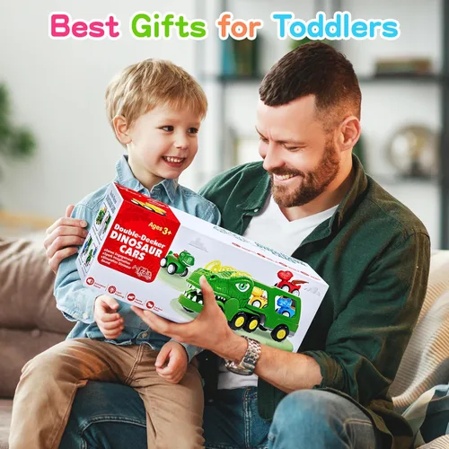 Miniatura 9 de ENJSD Juguetes para niños de 1, 2, 3, 4 años, juguetes 5 en 1 para edades de 2 a 4 años con 4 juguetes de dinosaurio para niños de 3 a 5 años, Verde