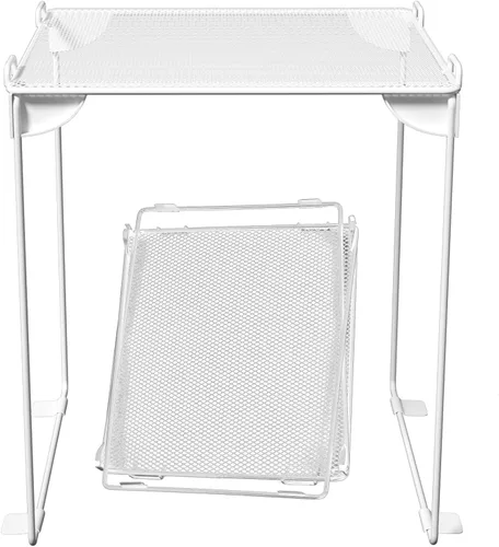Miniatura 6 de Neudeco Estante de malla para casillero, organizador apilable extra alto, plegable y construcción de metal, se adapta a casilleros escolares