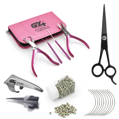 Miniatura 7 de Kit de herramientas profesionales para extensiones de cabello y cuentas, juego de alicates para quitar cuentas (4 piezas) I-Link Micro Ring Loop