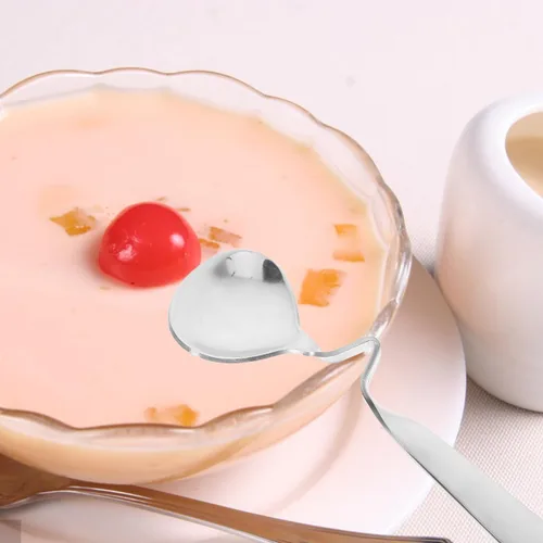 Miniatura 9 de OSALADI 2 cucharas de miel de acero inoxidable con mango curvado de 5.82 pulgadas, cucharaditas multifuncionales para miel, café, leche, mezcla