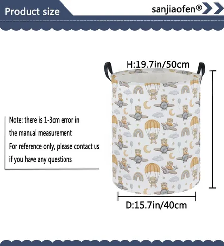 Miniatura 2 de Cesta de lavandería para niños, cesta de lavandería de animales, cestas de almacenamiento plegables para decoración del hogar, oficina, organizador