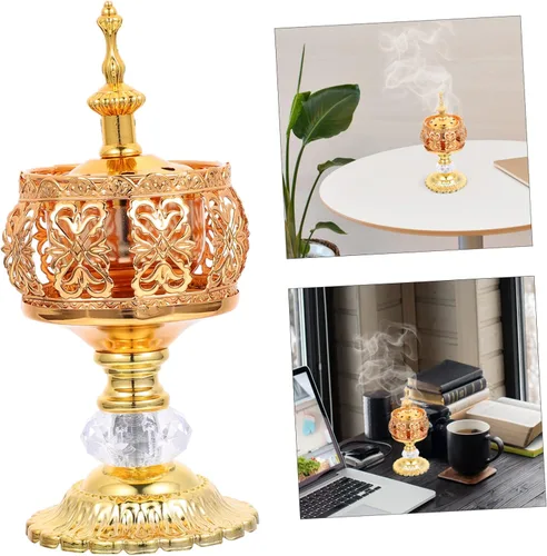Miniatura 8 de Abaodam Quemador de incienso decorativo de metal, soporte estético europeo para incienso para sala de estudio, dormitorio, sauna, yoga