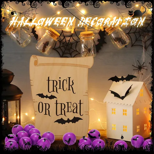 Miniatura 7 de Jerify 30 bolas de estrés de Halloween a granel de 1.57 pulgadas de espuma de murciélago para relleno de bolsas de regalos de Halloween, trucos