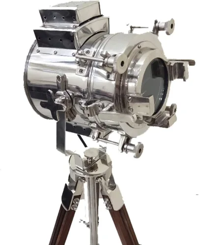THOR INSTRUMENTS Focos náuticos de trípode vintage y modernos coleccionables cromados (lámpara de pie bajo), rústico, vintage, decoración del hogar,