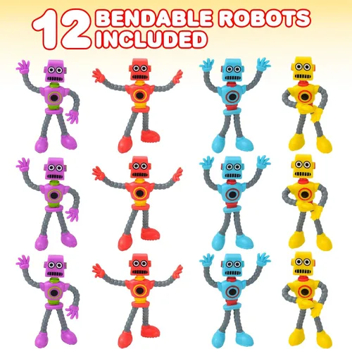 Miniatura 2 de ArtCreativity Figuras de robot flexibles, juego de 12 figuras flexibles para hombres, recuerdos de fiesta de cumpleaños para niños y niñas, juguetes