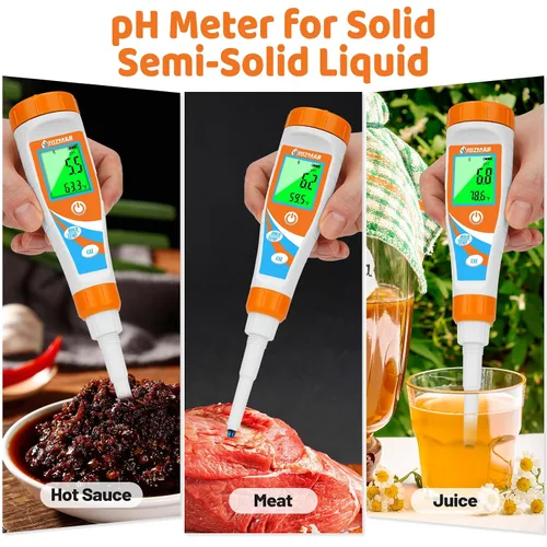 Miniatura 3 de UIUZMAR Medidor de pH inteligente para alimentos Kit de prueba de pH para masa madre y masa de pan Sensor de lanza profesional Probador de alimentos