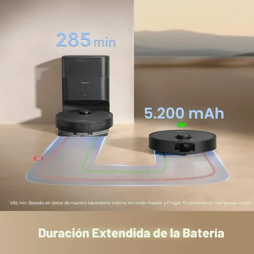 Miniatura 7 de dreame Robot aspirador y trapeador D20 Plus, succión de 13,000 Pa, vaciado automático con bolsa de polvo de 5 L, DuoBrush para pelo de mascotas