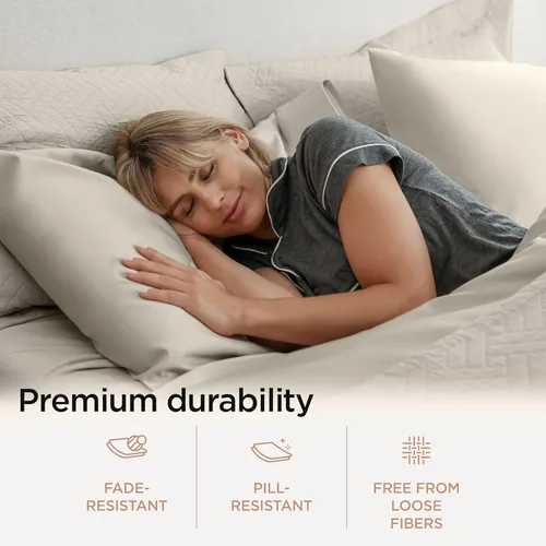 Miniatura 87 de Threadmill Sábanas de Lujo de Algodón Supima, Sábanas de 100% Algodón Suave de 1200 Hilos de Lujo para Cama de Tamaño Completo, Juego de 4 Sábanas