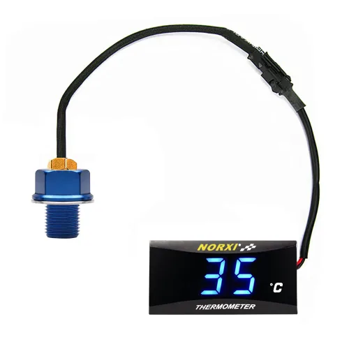 Miniatura 9 de Medidor de temperatura de aceite de motocicleta Medidor digital de temperatura de aceite termómetro electrónico con adaptador de sensor de Azul