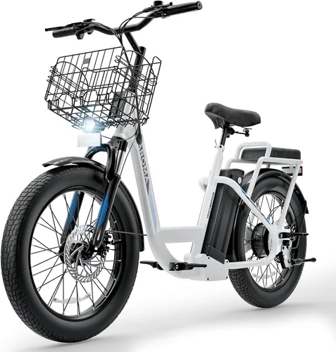 Miniatura 12 de Caroma Peak - Scooter eléctrico de 500 W/800 W/1200 W con asiento, bicicleta eléctrica de neumático grueso de 20 pulgadas con batería extraíble