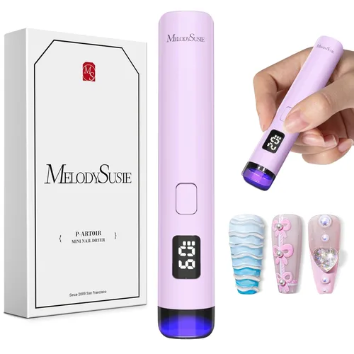 Miniatura 12 de MelodySusie Lámpara de Uñas UV Inalámbrica Ergonómica de Mano con Pantalla LCD y 2 Temporizadores, P-Art01A Luz LED UV Mini Recargable que Cura