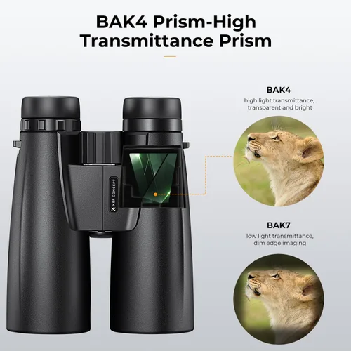 Miniatura 4 de K&F Concept Telescopio binoculares de 12 x 50 con adaptador para teléfono inteligente, adaptador de trípode, paño de limpieza, lente FMC BAK4 prisma