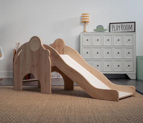 Miniatura 7 de Avenlur Nima - Tobogán interior con forma de elefante Montessori Waldorf, seguro, resistente y confiable, espacio de juego interior perfecto