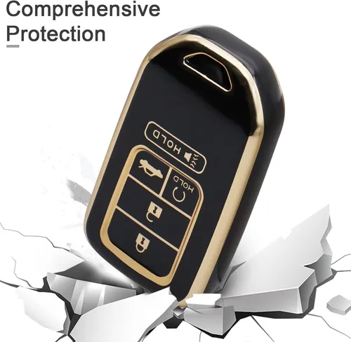Miniatura 6 de SUNCARACCL Funda para llavero Honda con llavero de cuero, funda de TPU suave de protección completa para llave de llavero Honda Accord Civic CRV
