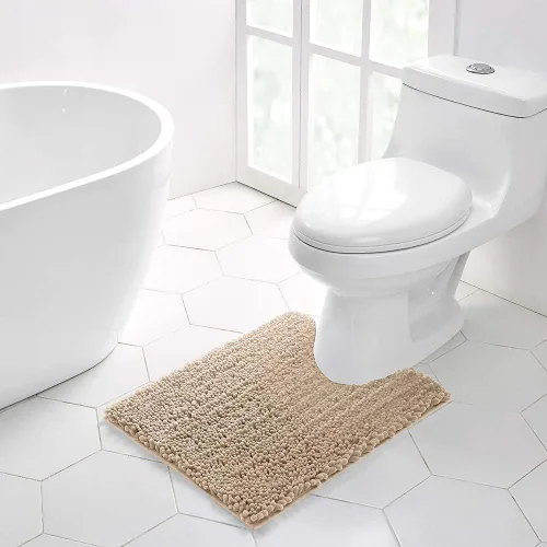 Miniatura 207 de Walensee Alfombra de baño antideslizante (24x17 pulgadas, rosa polvoriento) absorbente de agua, súper suave, lanuda de felpilla, lavable a máquina