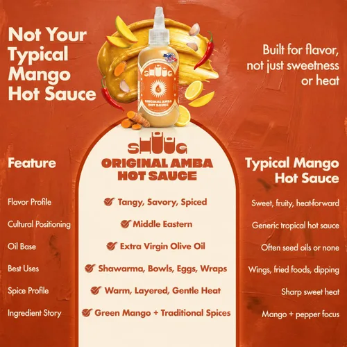 Miniatura 5 de SHUUG Salsa Amba orgánica (9 onzas) Salsa picante de mango curried Amba de especias suaves a medianas Vegano, sin OMG, Kosher Sabor