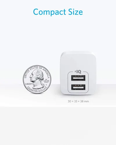 Miniatura 2 de Anker - Paquete de 2 unidades de bloque de carga USB A de 12W con dos puertos y enchufe plegable, caja de carga, cubo para iPhone 16 15 14 13 12 Pro