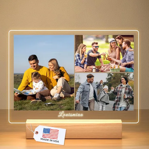 Miniatura 8 de LOUISMIAA Marcos de fotos personalizados, marco de fotos con luz nocturna, marco de fotos personalizado, regalos personalizados para aniversario