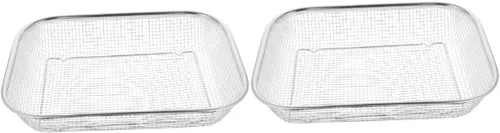 Miniatura 7 de BESPORTBLE Colador de cuenco de lavado, 2 unidades, cesta de drenaje, cesta de filtro de acero inoxidable, colador portátil de metal para alimentos