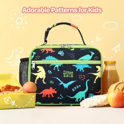 Miniatura 8 de Lonchera Térmica para Niños - Lonchera Reutilizable para Niños con Soporte para Botella de Agua, Bolsa de Almuerzo para Niños Pequeños para Un