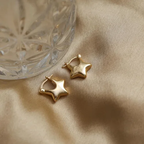 Miniatura 90 de Gempires - Aretes ligeros y gruesos, delicados y minimalistas, hipoalergénicos, chapados en oro, sin deslustre, diseño clásico, para uso diario