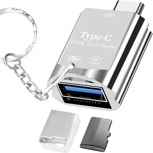 Miniatura 9 de BorlterClamp - Lector de tarjetas micro SD USB C (paquete de 2 unidades), lector de tarjetas de memoria OTG TF compatible con laptop, MacBook