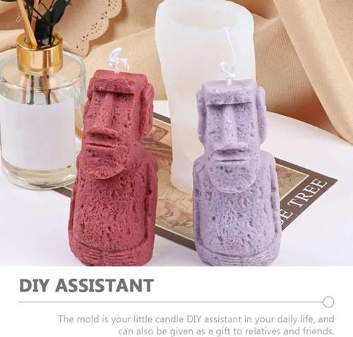 Miniatura 5 de Didiseaon Moldes para velas de estatua de isla de Pascua, moldes de silicona para velas de bricolaje, moldes de resina epoxi, moldes de jabón
