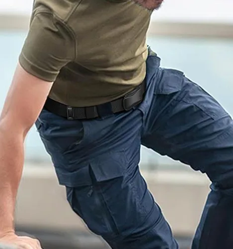 Miniatura 8 de Cinturón para hombre, cinturón de nailon elástico táctico militar para regalo, senderismo, caza, 1.5 pulgadas, corte para ajuste