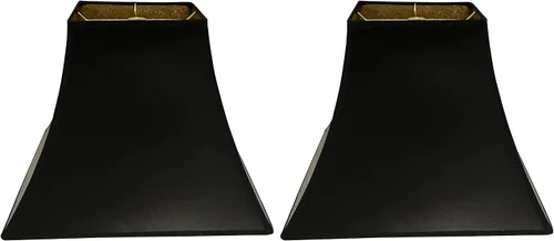 Miniatura 14 de Royal Designs - Pantalla de lámpara cuadrada con tapa dura, accesorio de clip redondo, negro, forro dorado de pelo de caballo, (4 x 4) x 8 x 7