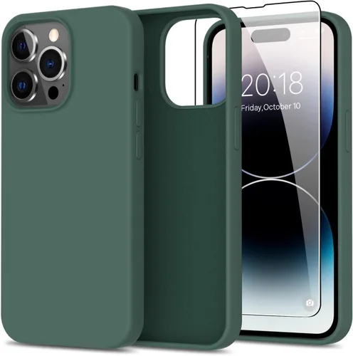 Miniatura 29 de bemal Funda para iPhone 14 Pro con protector de pantalla, silicona líquida de ajuste delgado, forro de microfibra suave, diseñada para mujeres