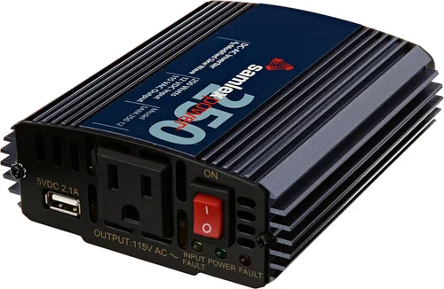 Miniatura 2 de Samlex SAM-250–12 12 voltios 250 vatios inversor de corriente directa a corriente alterna.