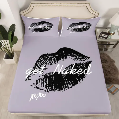 Miniatura 33 de Feelyou Leopard Print Lips Fitted Sheet Twin Size for Kids Boys Girls Cheetah Print Bed Sheets Set 16" Deep Pocket Soft Breathable Microfiber