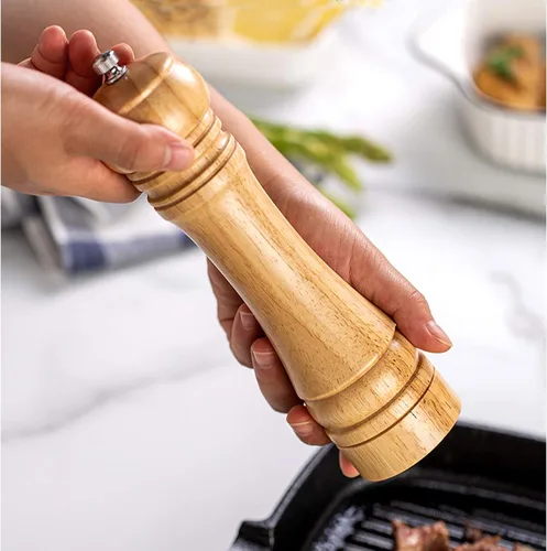 Miniatura 6 de Molinillo de pimienta de madera recargable, molinillo de pimienta, juego de molinillo de sal y pimienta ajustable, accesorios de cocina, molinillo