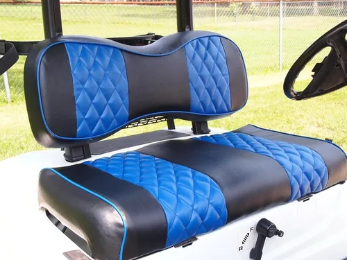 Miniatura 6 de Huskey Parts Company 2 piezas de fundas de asiento para carrito de golf marrón con costura en diamante para Club Car DS 2000.5-2013, vinilo de grado