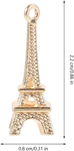 Miniatura 4 de EXCEART 60 piezas Mini colgantes de simulación Torre Eiffel colgantes colgantes colgantes para joyería DIY llavero accesorios (color al azar)