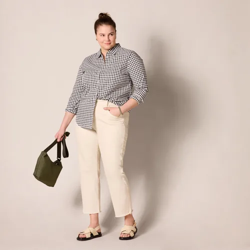 Miniatura 8 de Tienda Essentials Camisa de popelina con botones y manga larga para mujer