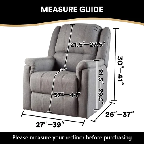 Miniatura 6 de PrinceDeco Funda para silla reclinable, fundas elásticas de terciopelo para sofá reclinable, estilo de 4 piezas, fundas para sillas reclinables