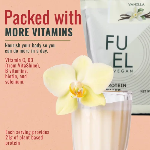 Miniatura 4 de Fuel Vegan Protein Powder Vanilla - 21g of Protein Each Serving, Delicious Plant-Based Blend for Muscle Growth, Crafted from Pea, with Vegan D3, No