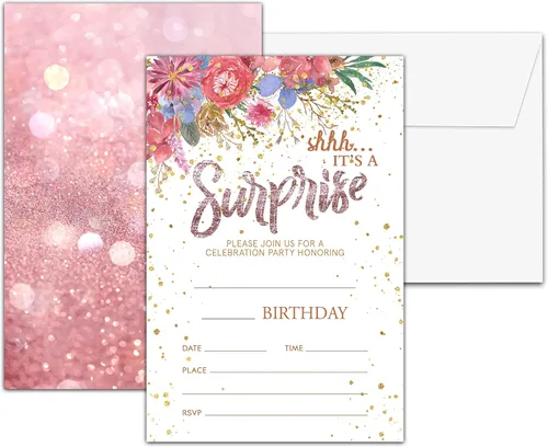 Miniatura 11 de Invitaciones para fiesta de primer cumpleaños, invitaciones de cumpleaños con purpurina de globo, invitaciones de cumpleaños de doble cara